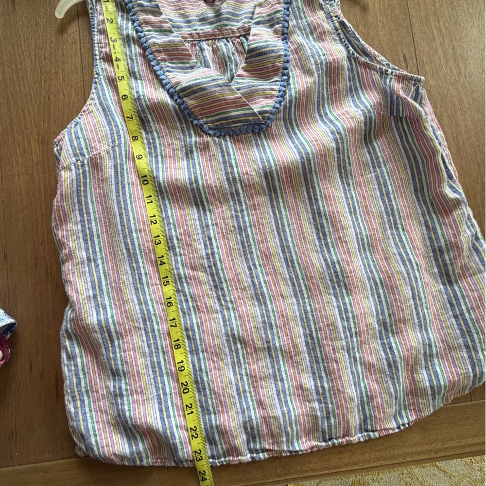 Talbots Pastel Multi-Striped Sleeveless V-Neck Tank, Lp - Picture 12 of 12